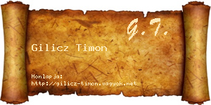 Gilicz Timon névjegykártya